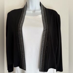 Calvin Kline Black Rhinestone Trim Women's Sweater